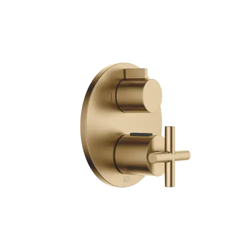 TARA Concealed thermostat with two function volume control - Brushed Dark Brass (PVD) - 36 426 892-39