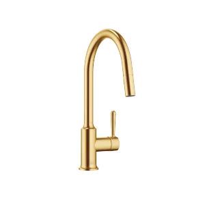 VAIA Single-lever mixer Pull-down with spray function - Brushed Durabrass (23kt Gold) - 33 870 809-28
