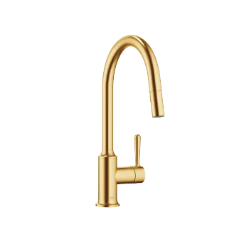 VAIA Single-lever mixer Pull-down with spray function - Brushed Durabrass (23kt Gold) - 33 870 809-28