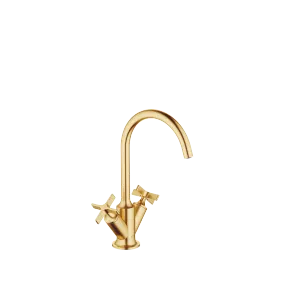 VAIA Single-hole basin mixer with pop-up waste - Brushed Durabrass (23kt Gold) - 22 513 809-28