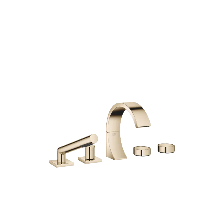 CYO Five-hole bath mixer for bath rim or tile edge installation - Champagne (22kt Gold) - Set containing 2 articles