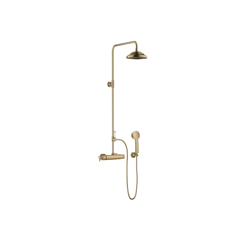 MADISON Showerpipe Application with shower thermostat 200 mm - Brushed Dark Brass (PVD) - Set containing 3 articles