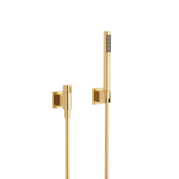 Hand shower set with individual rosettes with volume control - Brushed Durabrass (23kt Gold) - 27 809 985-28