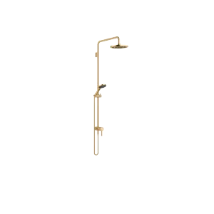 Shower Pipe mit Brause-Einhandbatterie - Messing gebürstet (23kt Gold) - Set aus 2 Artikeln