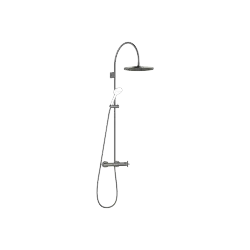 TARA Showerpipe with shower thermostat without hand shower 300 mm - Brushed Dark Platinum - 34 465 892-99 0070