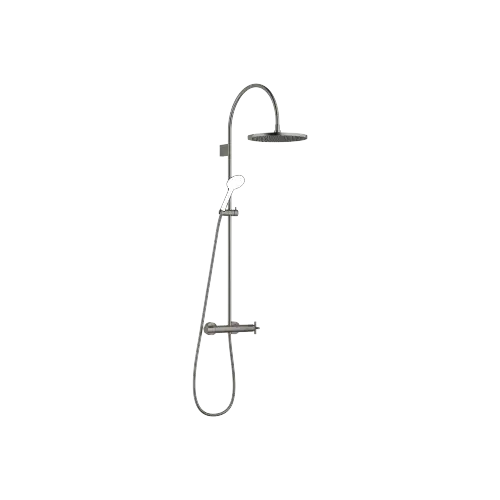 TARA Showerpipe with shower thermostat without hand shower 300 mm - Brushed Dark Platinum - 34 465 892-99 0070