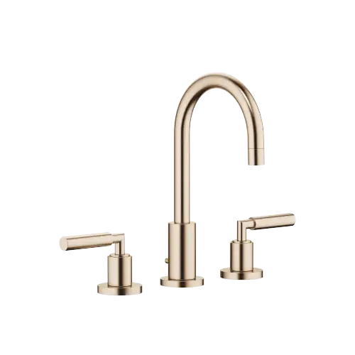 TARA Three-hole basin mixer with pop-up waste - Brushed Champagne (22kt Gold) - 20 710 882-46