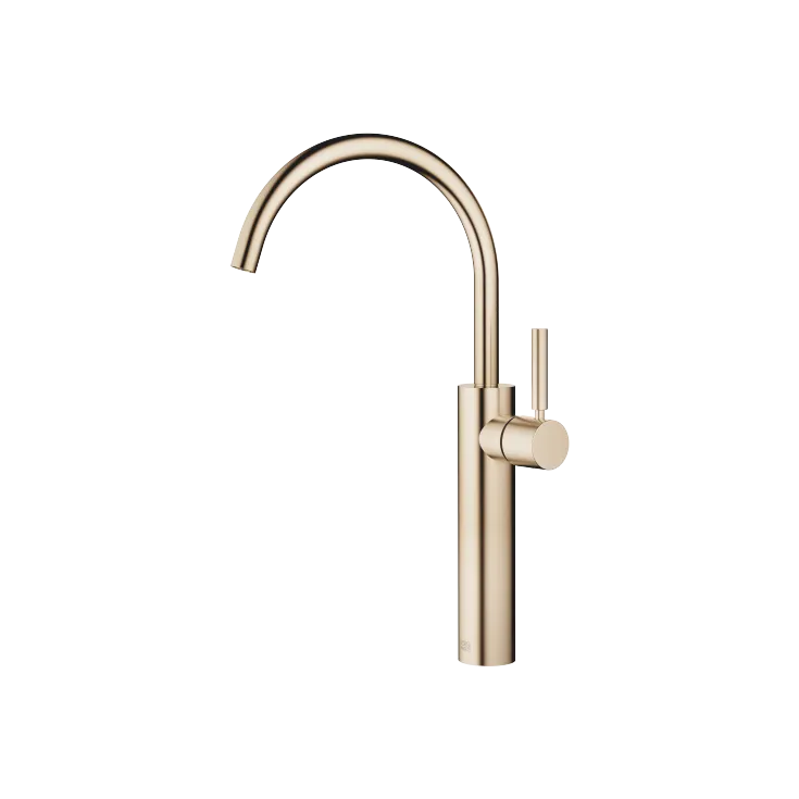 META Single-lever basin mixer with raised base without pop-up waste - Brushed Champagne (22kt Gold) - 33 534 661-46