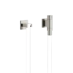 WATER TUBE Raccordo curvo kneipp con supporto per tubo con rosette separate FlowReduce - Platinato spazzolato - 27 841 979-06