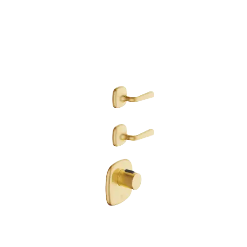 COYA xTOOL Thermostatmodul mit 2 Ventilen - Messing gebürstet (23kt Gold) - Set aus 3 Artikeln