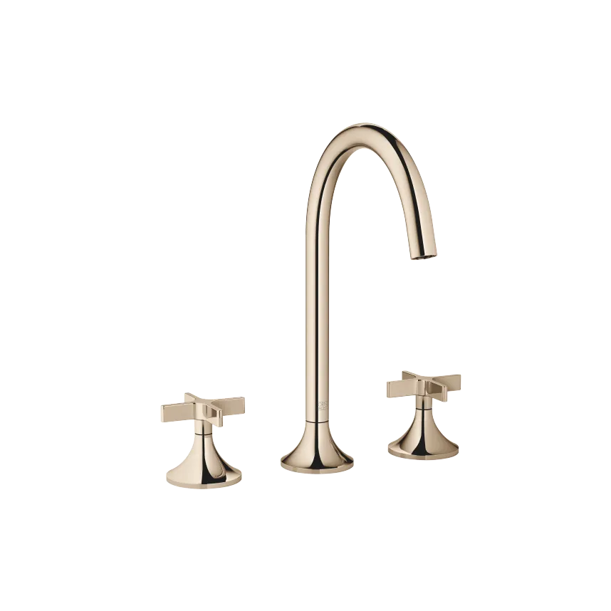VAIA Three-hole basin mixer with pop-up waste - Champagne (22kt Gold) - 20 713 809-47