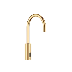 Washstand fitting with electronic opening and closing function without pop-up waste - Brushed Durabrass (23kt Gold) - 44 521 660-28
