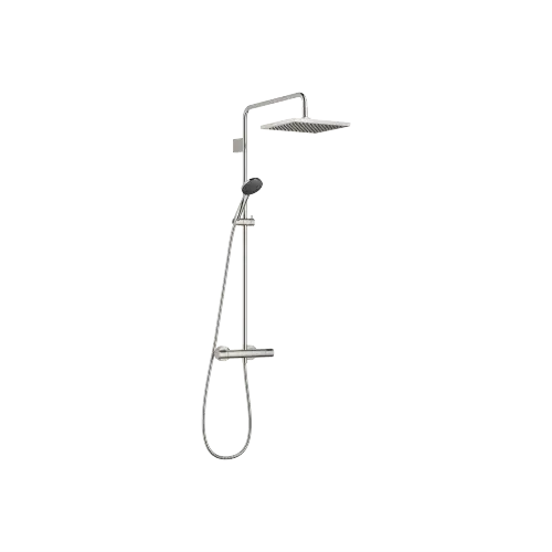 Showerpipe Application with shower thermostat 300 x 240 mm - Platinum - Set containing 2 articles