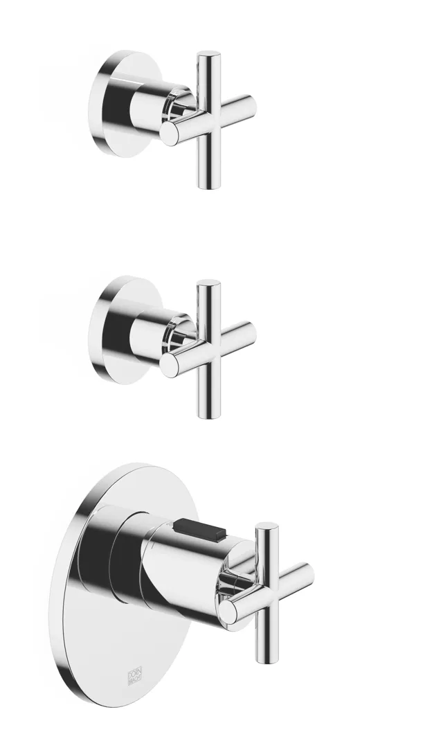 TARA xTOOL Thermostat module with 2 valves - Brushed Champagne (22kt Gold) - Set containing 3 articles