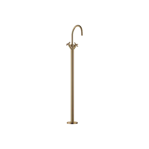 TARA Single-hole basin mixer with stand pipe without pop-up waste - Brushed Dark Brass (PVD) - 22 585 892-39