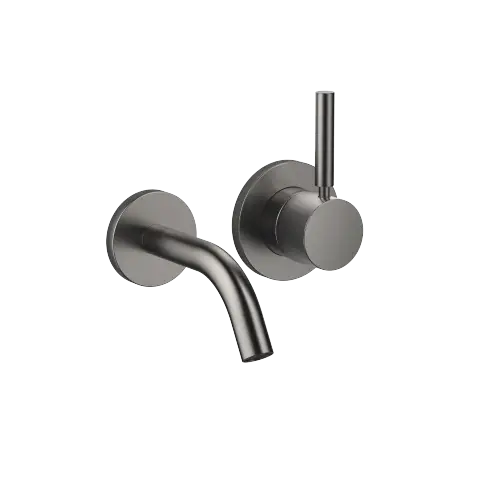 META Wall-mounted single-lever basin mixer without pop-up waste - Brushed Dark Platinum - 36 867 660-99