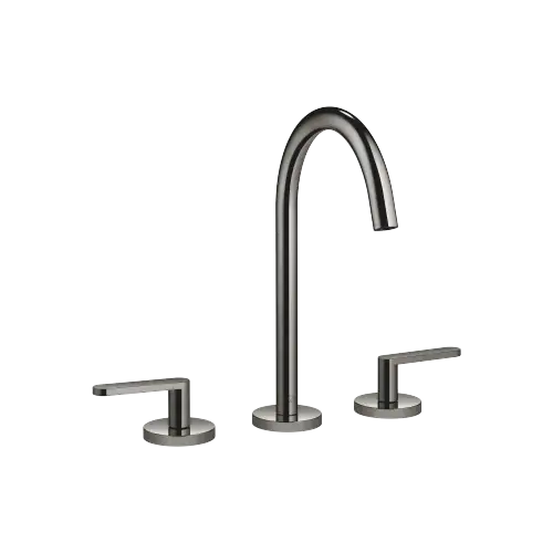 META Three-hole basin mixer with pop-up waste - Dark Chrome - 20 713 661-19