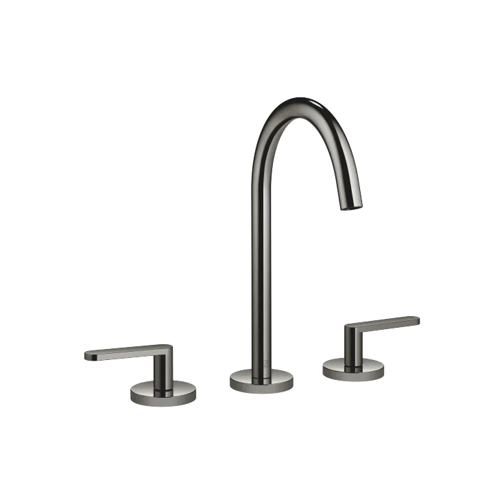META Three-hole basin mixer with pop-up waste - Dark Chrome - 20 713 661-19