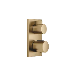 Concealed thermostat with two function volume control - Brushed Dark Brass (PVD) - 36 426 670-39