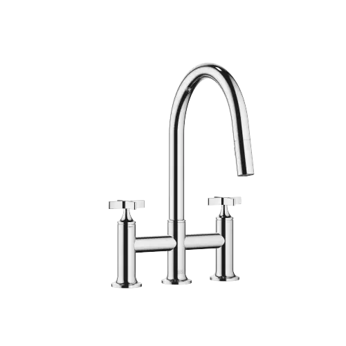 VAIA Three-hole bridge mixer Pull-down with spray function - Chrome - 19 875 809-00