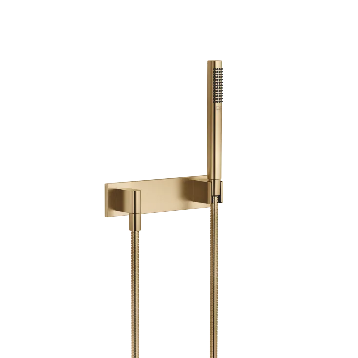 Hand shower set with cover plate FlowReduce - Brushed Dark Brass - 27 818 980-39 0010