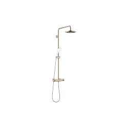 Showerpipe with shower thermostat without hand shower FlowReduce - Light Gold - 34 459 979-26