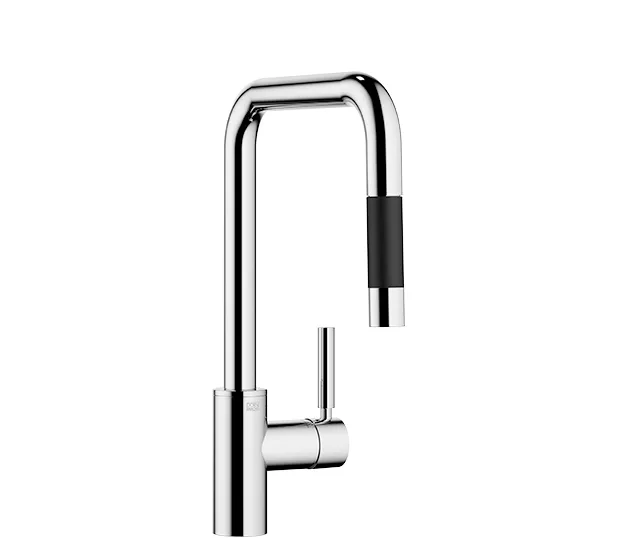 META SQUARE Single-lever mixer Pull-down with spray function - Brushed Dark Bronze (PVD) - 33 870 861-43 0010