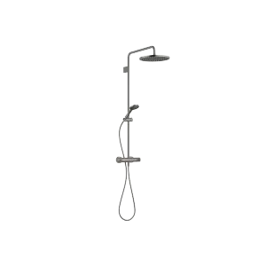 Showerpipe with shower thermostat - Brushed Dark Platinum - Set containing 2 articles