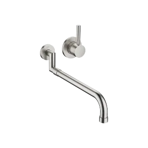 META 02 Wall-mounted mixer with individual rosettes with extending spout - Brushed Platinum - 36 882 625-06