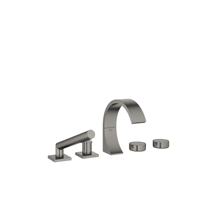 CYO Five-hole bath mixer for bath rim or tile edge installation - Brushed Dark Platinum - Set containing 2 articles