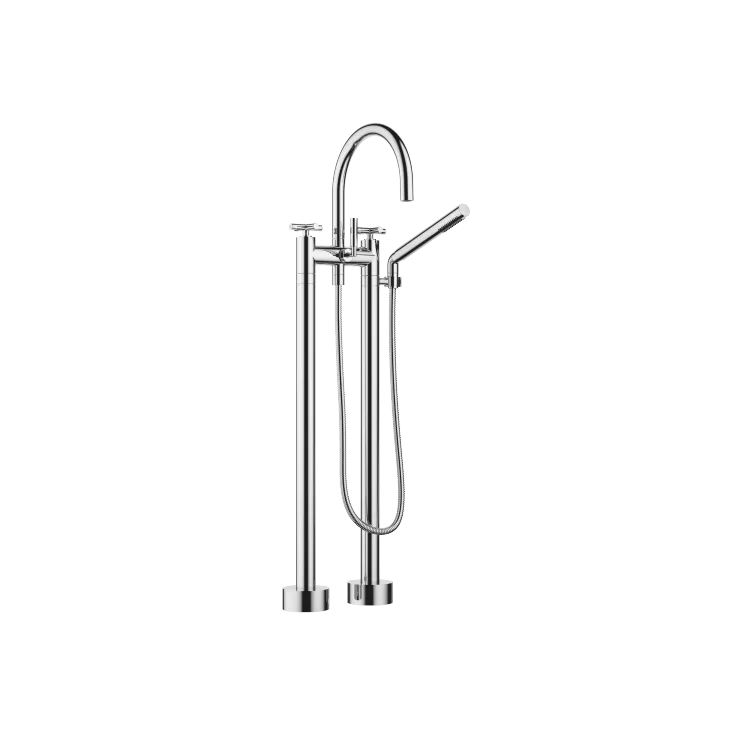 TARA Two-hole bath mixer for free-standing assembly with hand shower set - Chrome - 25 943 892-00