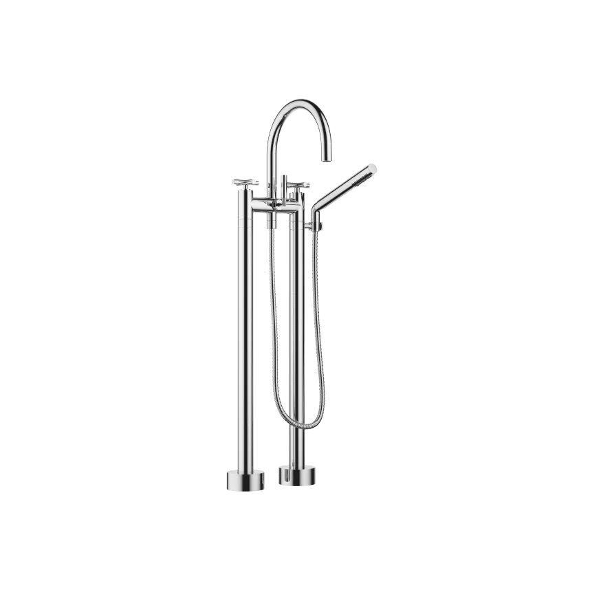 TARA Two-hole bath mixer for free-standing assembly with hand shower set - Chrome - 25 943 892-00