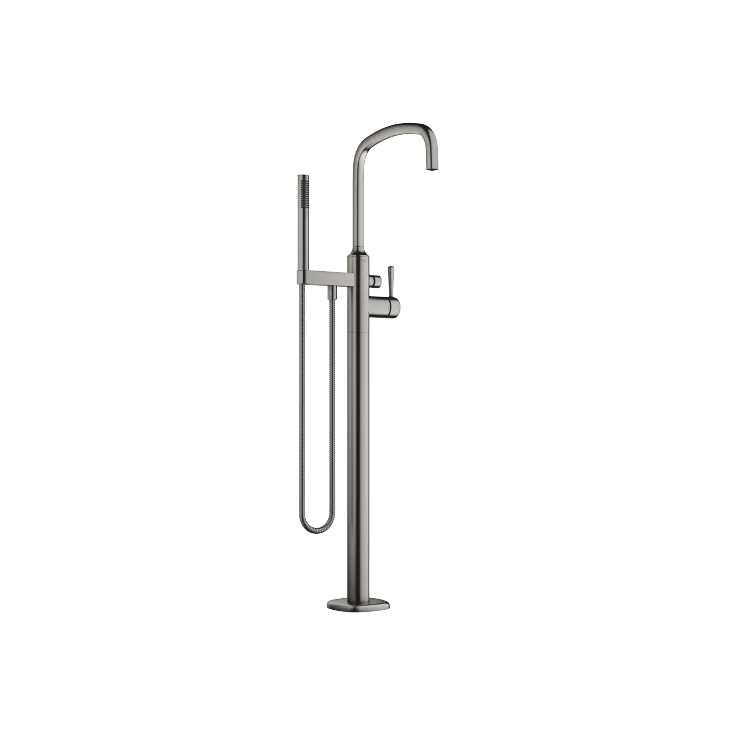 COYA Single-lever bath mixer with stand pipe for free-standing assembly with hand shower set - Brushed Dark Platinum - 25 863 404-99