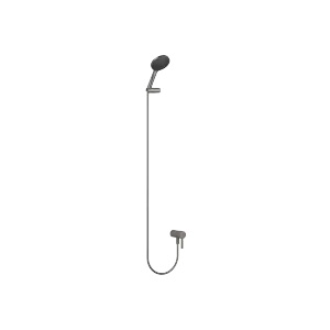 Concealed single-lever mixer with integrated shower connection with hand shower set - Brushed Dark Platinum - Set containing 2 articles