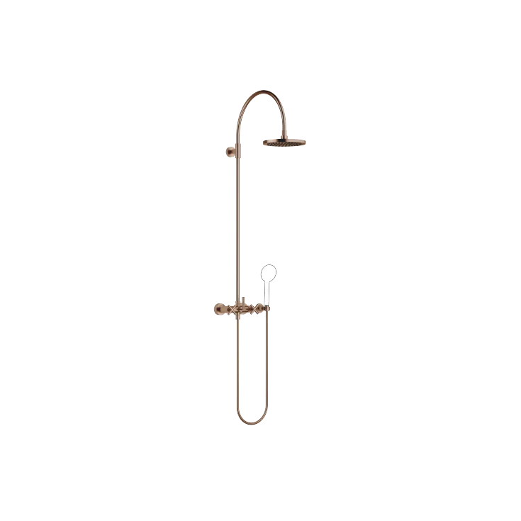 TARA Colonne de douche avec mélangeur de douche sans douchette FlowReduce 220 mm - Bronze brossé - 26 632 892-42