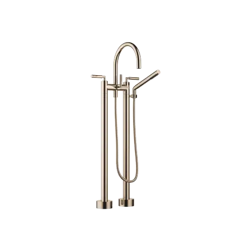 TARA Two-hole bath mixer for free-standing assembly with hand shower set - Champagne (22kt Gold) - 25 943 882-47 0050