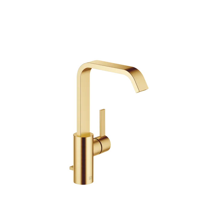 IMO Single-lever basin mixer with high spout with pop-up waste - Brushed Gold (PVD) - 33 528 671-37