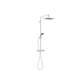 SYMETRICS Showerpipe con termostato de ducha - Cromo - Set que contiene 2 artículos