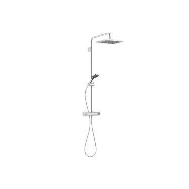 SYMETRICS Showerpipe con termostato de ducha - Cromo - Set que contiene 2 artículos