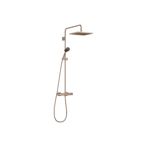 Showerpipe-Anwendung mit Brause-Thermostat 300 x 240 mm - Bronze gebürstet (PVD) - Set aus 2 Artikeln