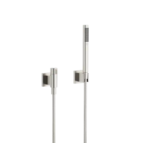 Garniture de douche avec rosaces individuelles avec réglage du débit - Platine brossé - 27 809 985-06