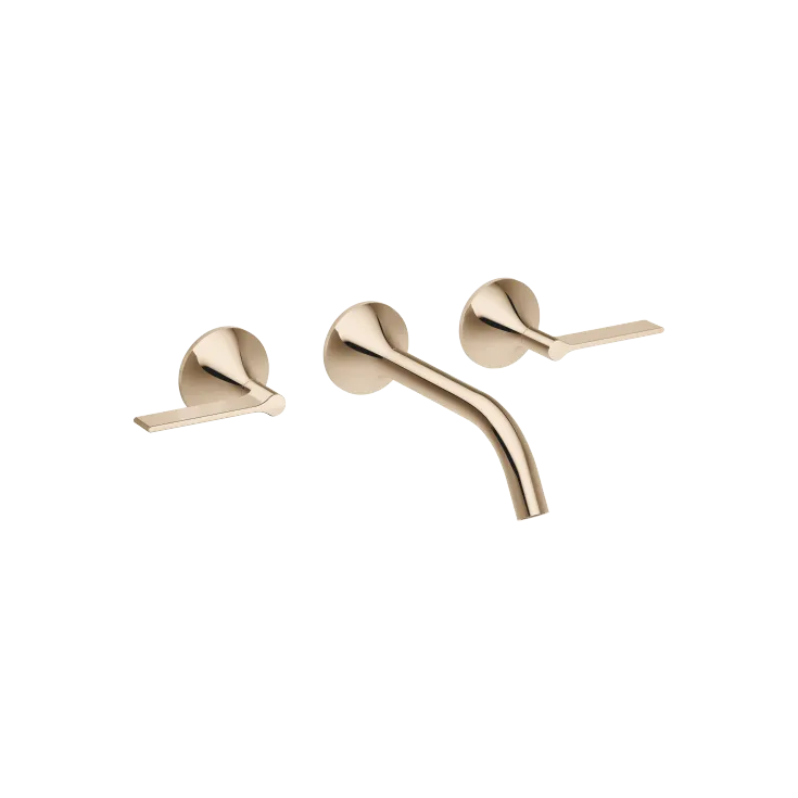 VAIA Champagne (22kt Gold) : Wall-mounted three-hole lavatory mixer ...