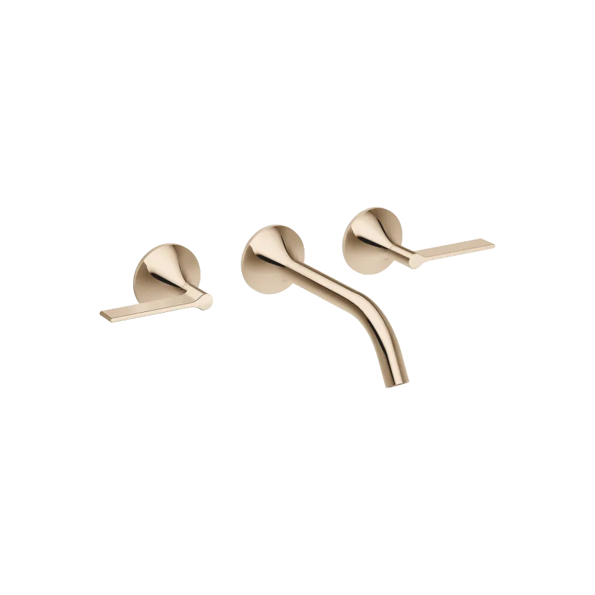 VAIA Champagne (22kt Gold) Washbasin faucets: Wall-mounted three-hole ...