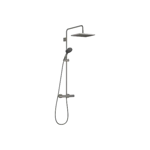 Showerpipe with shower thermostat with hand shower set FlowReduce 300 mm - Brushed Dark Platinum - 34 468 980-99
