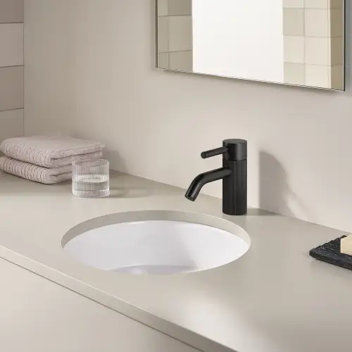 META Mitigeur monocommande de lavabo avec garniture d'écoulement - Or brossé (PVD) - 33 504 660-37