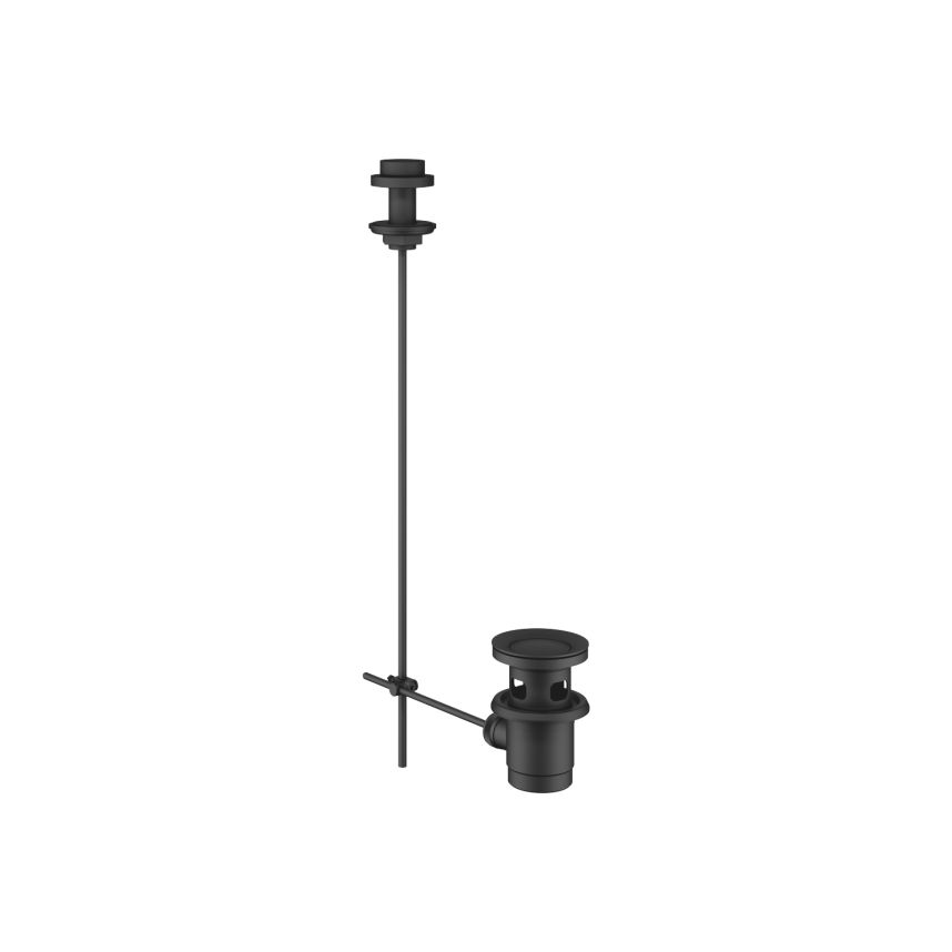 SERIENNEUTRAL Ablaufgarnitur mit Zugknopf für Standmontage 1 1/4" - Schwarz matt - 10 200 970-33