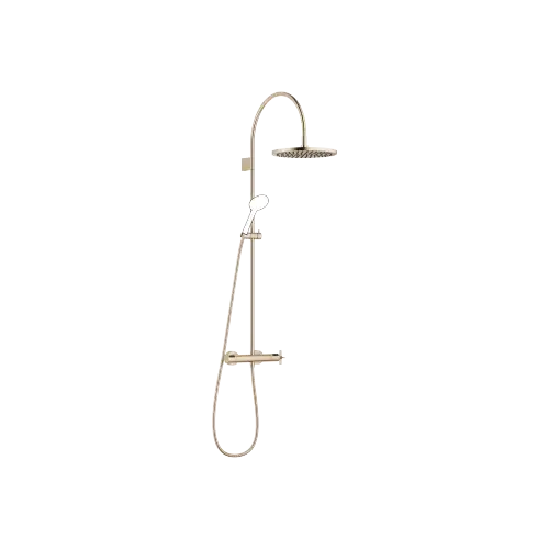 VAIA Showerpipe with shower thermostat without hand shower 300 mm - Brushed Light Gold (PVD) - 34 465 809-27