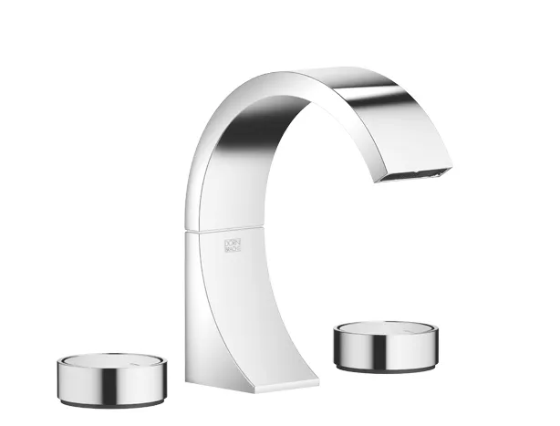 CYO Three-hole basin mixer with pop-up waste - Dark Chrome - Set containing 2 articles