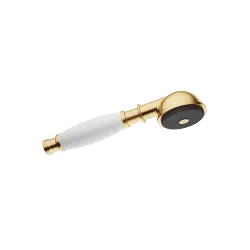 MADISON Metal hand shower with porcelain insert (white) - Brushed Durabrass (23kt Gold) - 28 002 970-28