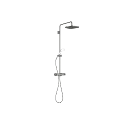 Showerpipe with shower thermostat without hand shower - Brushed Dark Platinum - 34 460 979-99